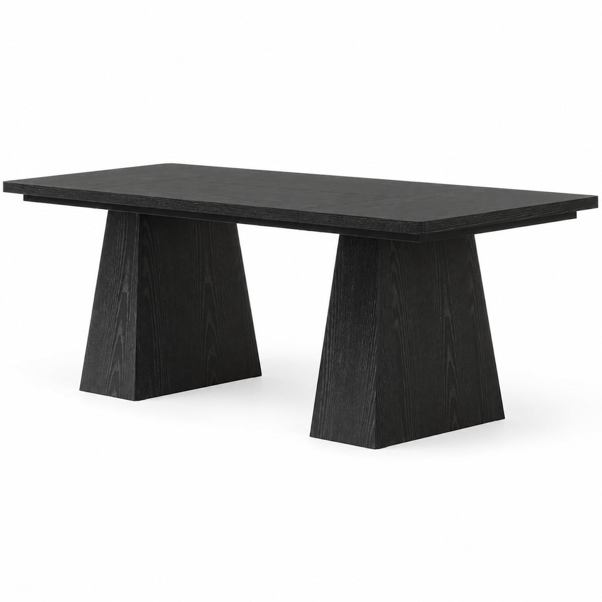 Black 63-Inch Desk with Twin Pedestal Base
