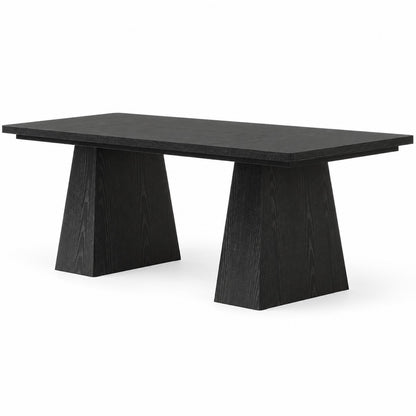 Black 63-Inch Desk with Twin Pedestal Base