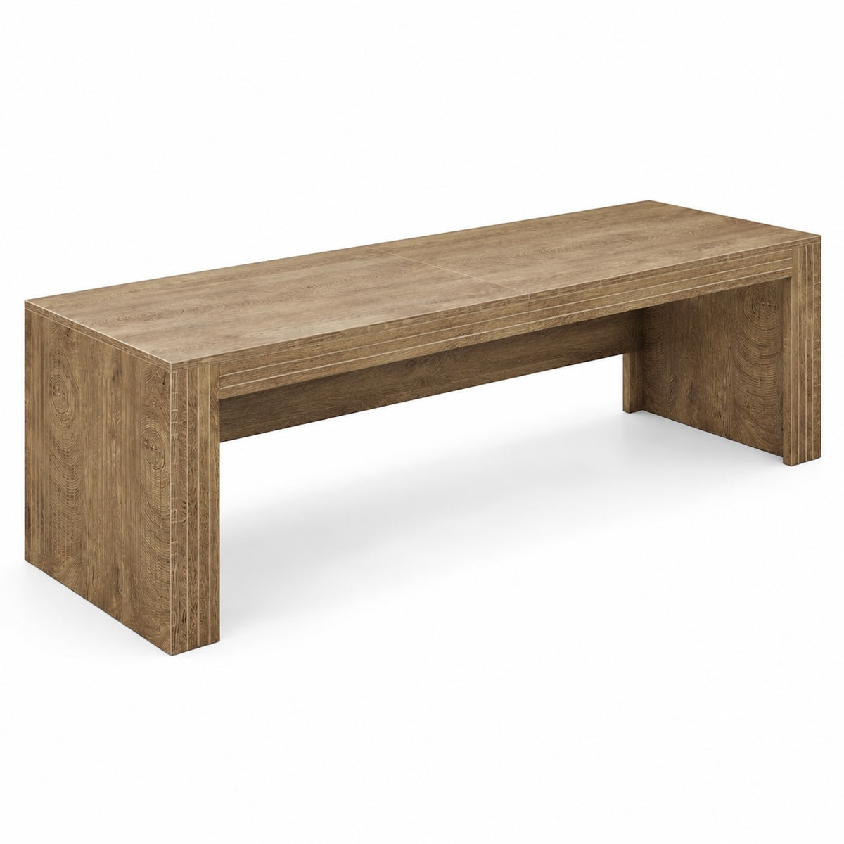 Brown 79-Inch Desk with Slab-Style Ends