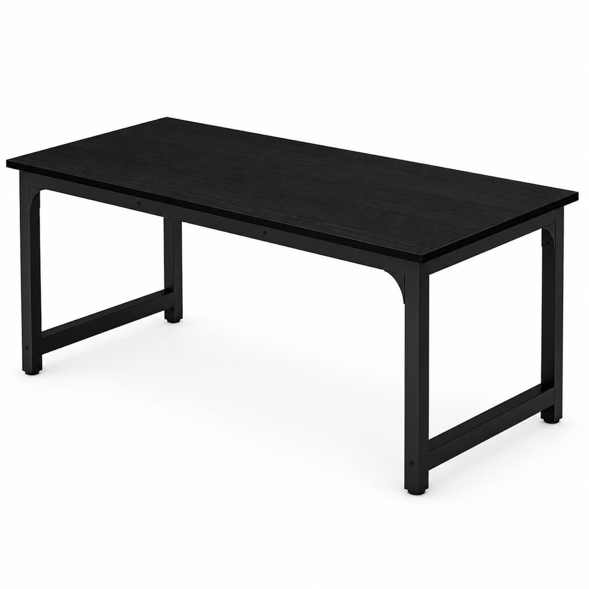 Black 63-Inch Computer Desk with Steel Frame