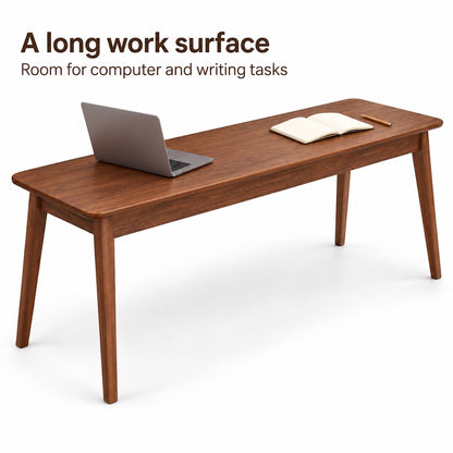 Walnut 63-Inch Desk with Rounded Corners