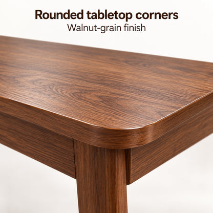 Walnut 63-Inch Desk with Rounded Corners