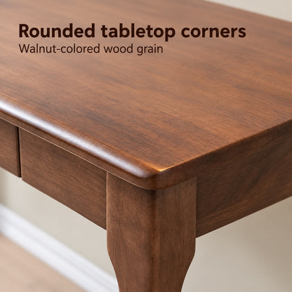 Walnut-Colored 47-Inch Solid Wood Desk
