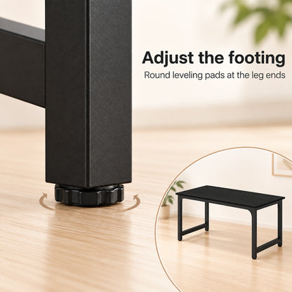 Black 63-Inch Computer Desk with Steel Frame