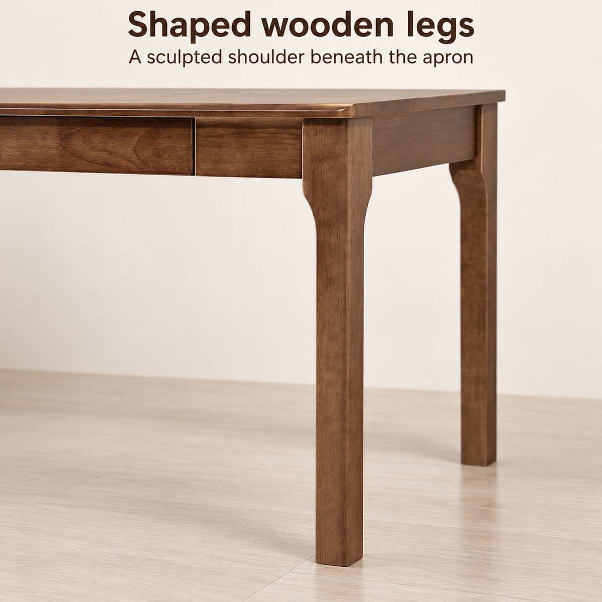 Walnut-Colored 47-Inch Solid Wood Desk