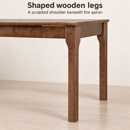 Walnut-Colored 47-Inch Solid Wood Desk